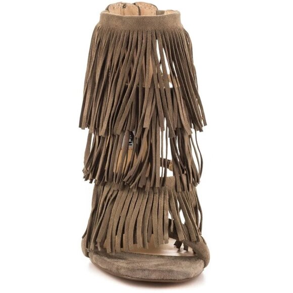 Steve Madden Taupe Fringly Sandals  Size 8 - Picture 3 of 10